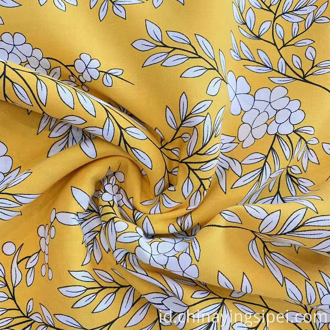 SPUN WEEND RAYON CHALLIS Fabric Floral Viscose Material Tropical Dicetak 100% Kain Rayon Viskose Untuk Kemeja Gaun